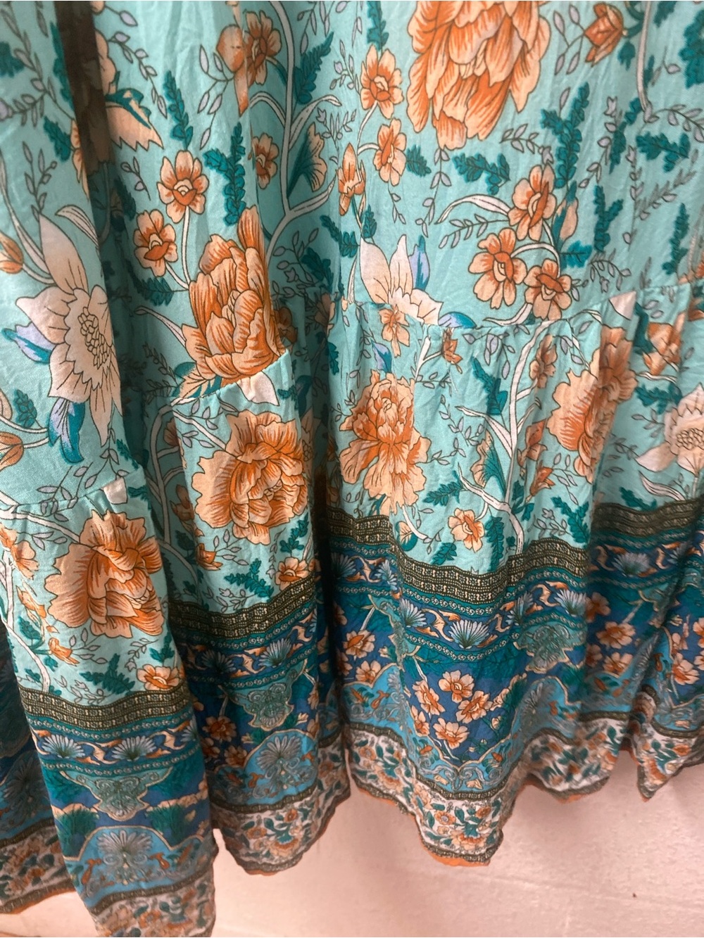 BloomChic Teal & Navy Boho Midi Dress - Picture 5 of 7